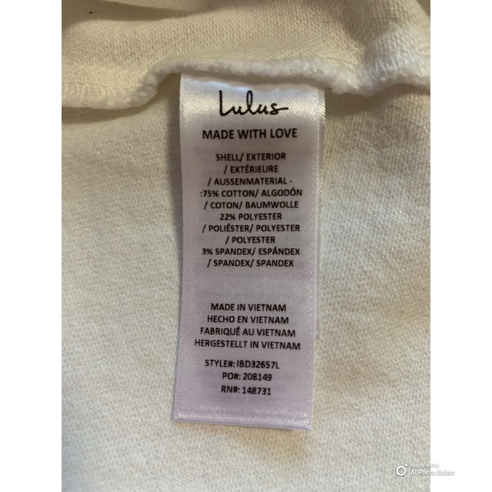 Lulus XL Merima White Denim Wrap Mini Dress NWOT Summer Vacation Casual - Picture 13 of 17